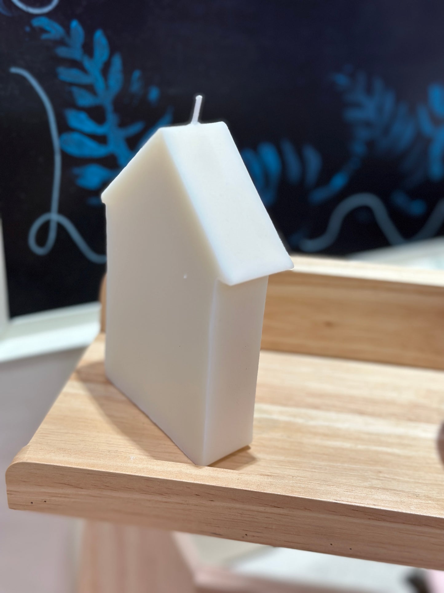Decorative House Shaped Candle with HOME Inscription Available in Blue Spruce and Unscented Options