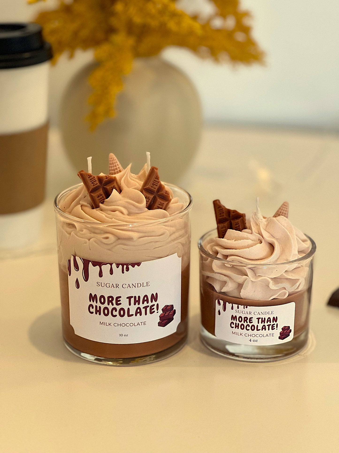 Whipped Cream Milk Chocolate Candle – Dessert Candle & Gift for Any Occasion - Sugar Candle