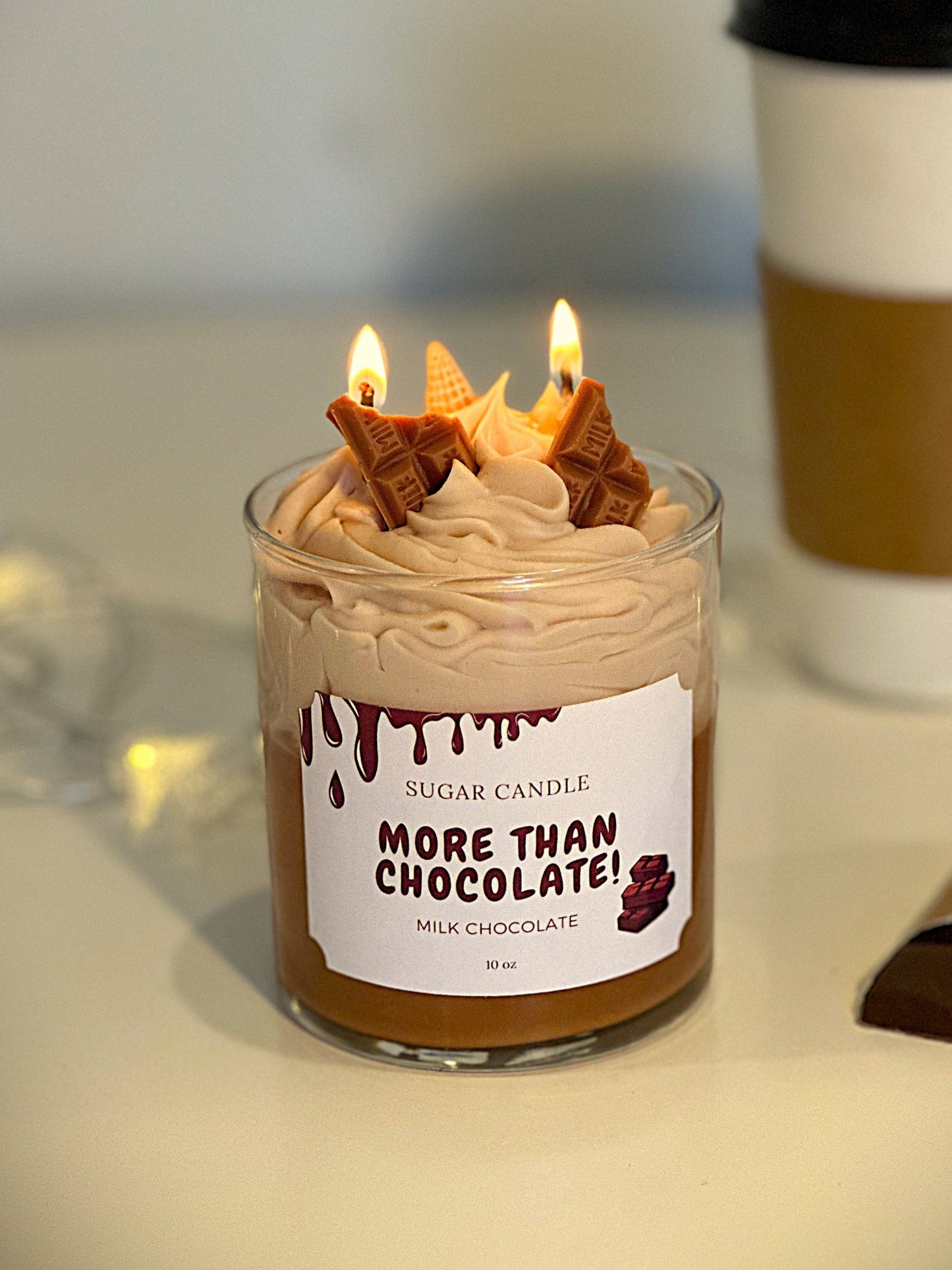 Whipped Cream Milk Chocolate Candle – Dessert Candle & Gift for Any Occasion - Sugar Candle