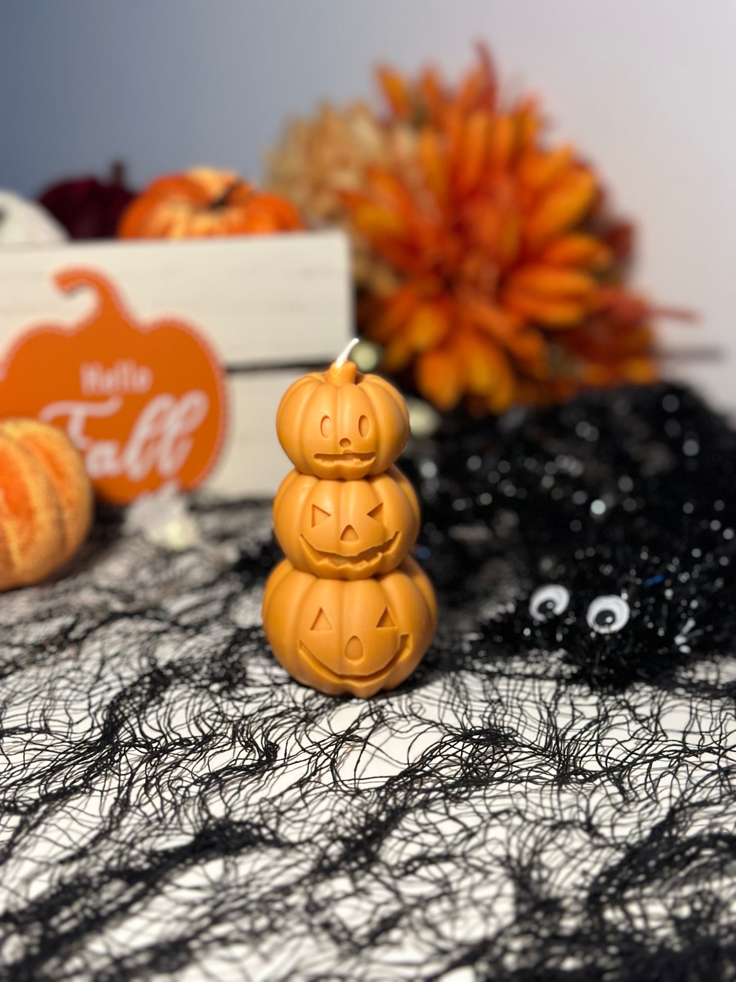 Stacked Pumpkin Candle – pumpkin scented fall candle & halloween gift - Sugar Candle