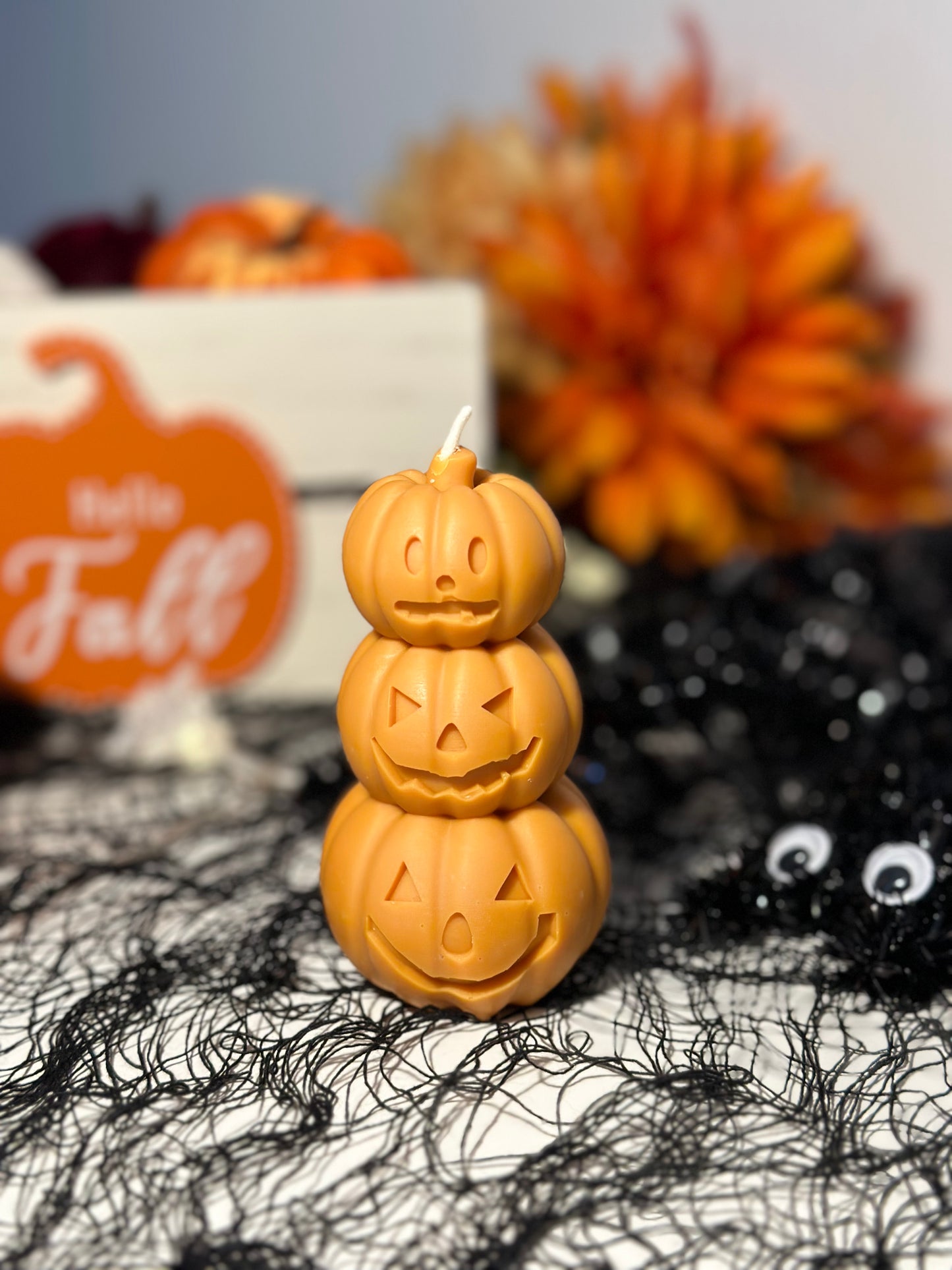 Stacked Pumpkin Candle – pumpkin scented fall candle & halloween gift - Sugar Candle