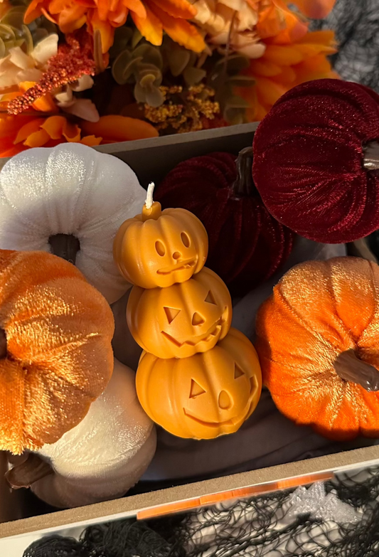 Stacked Pumpkin Candle – pumpkin scented fall candle & halloween gift - Sugar Candle