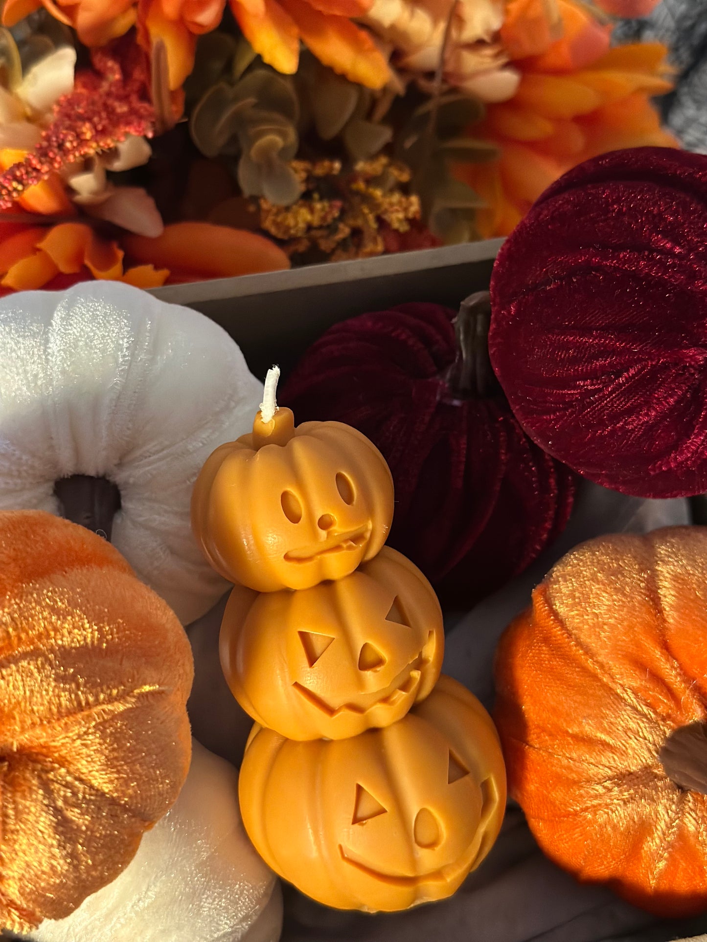 Stacked Pumpkin Candle – pumpkin scented fall candle & halloween gift - Sugar Candle