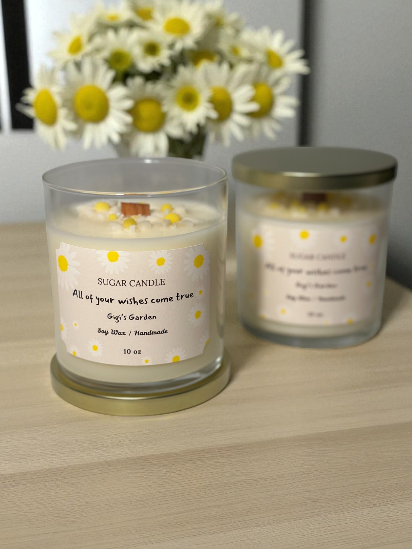 Daisy Flower Candle – floral scented candle & gift for any occasion - Sugar Candle