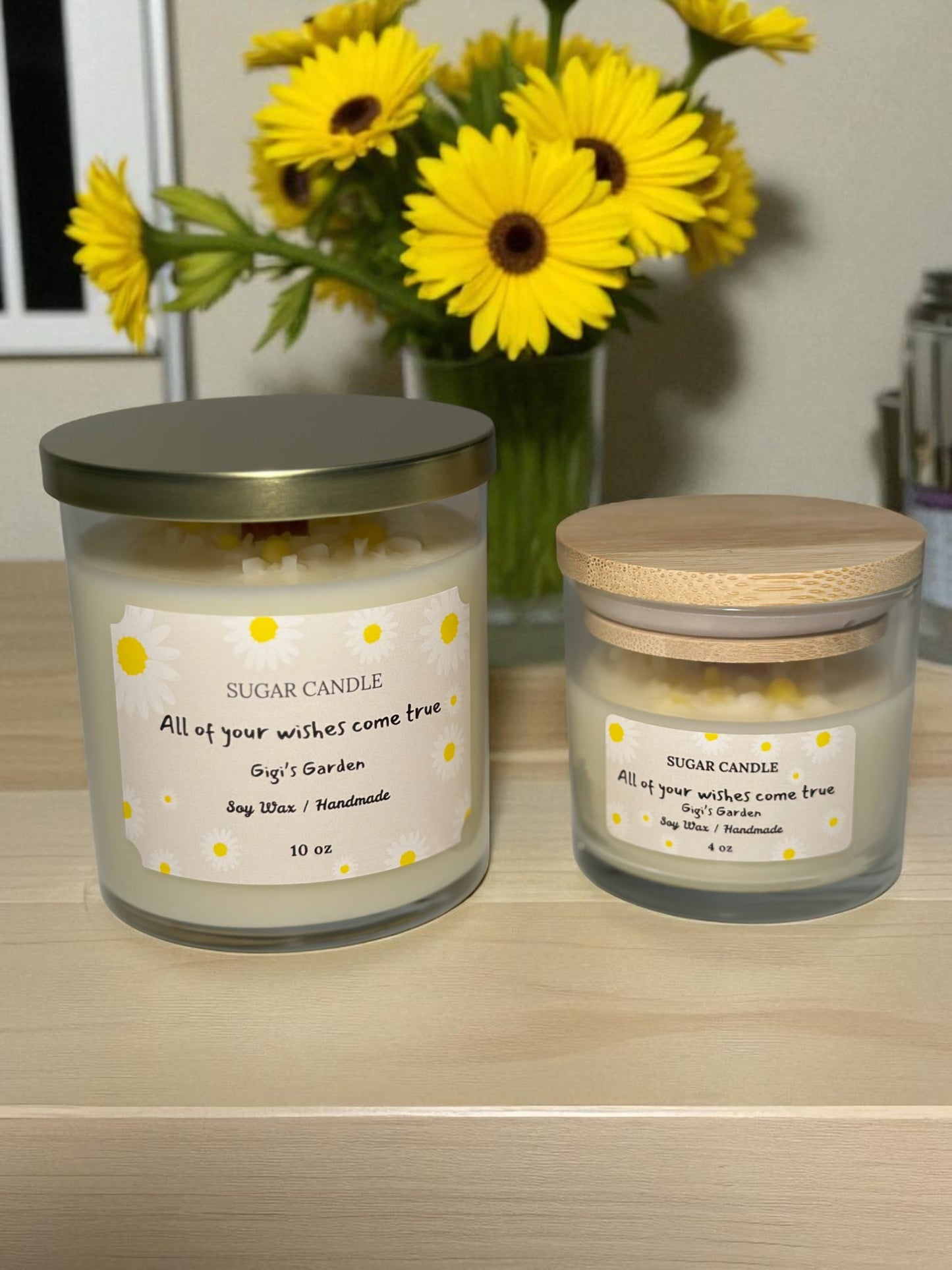 Daisy Flower Candle – floral scented candle & gift for any occasion - Sugar Candle