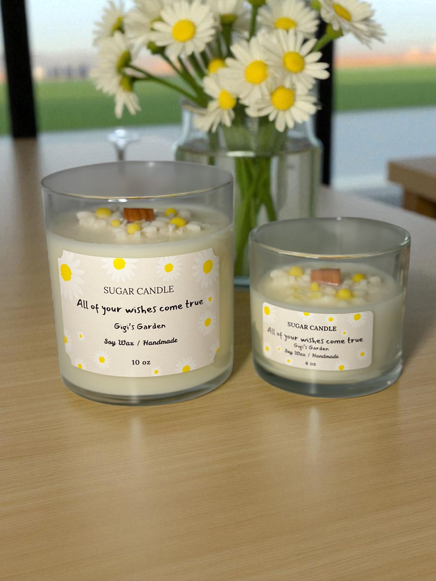 Daisy Flower Candle – floral scented candle & gift for any occasion - Sugar Candle