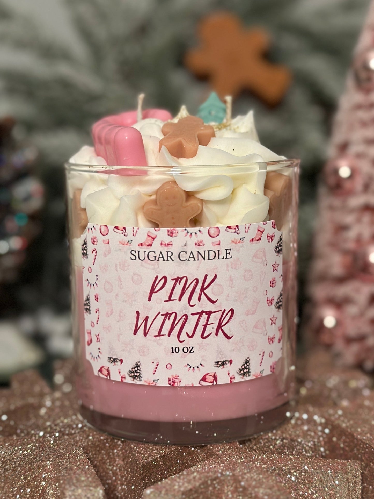 Pink Winter Candle – holiday gift & winter candle for every occasion - Sugar Candle