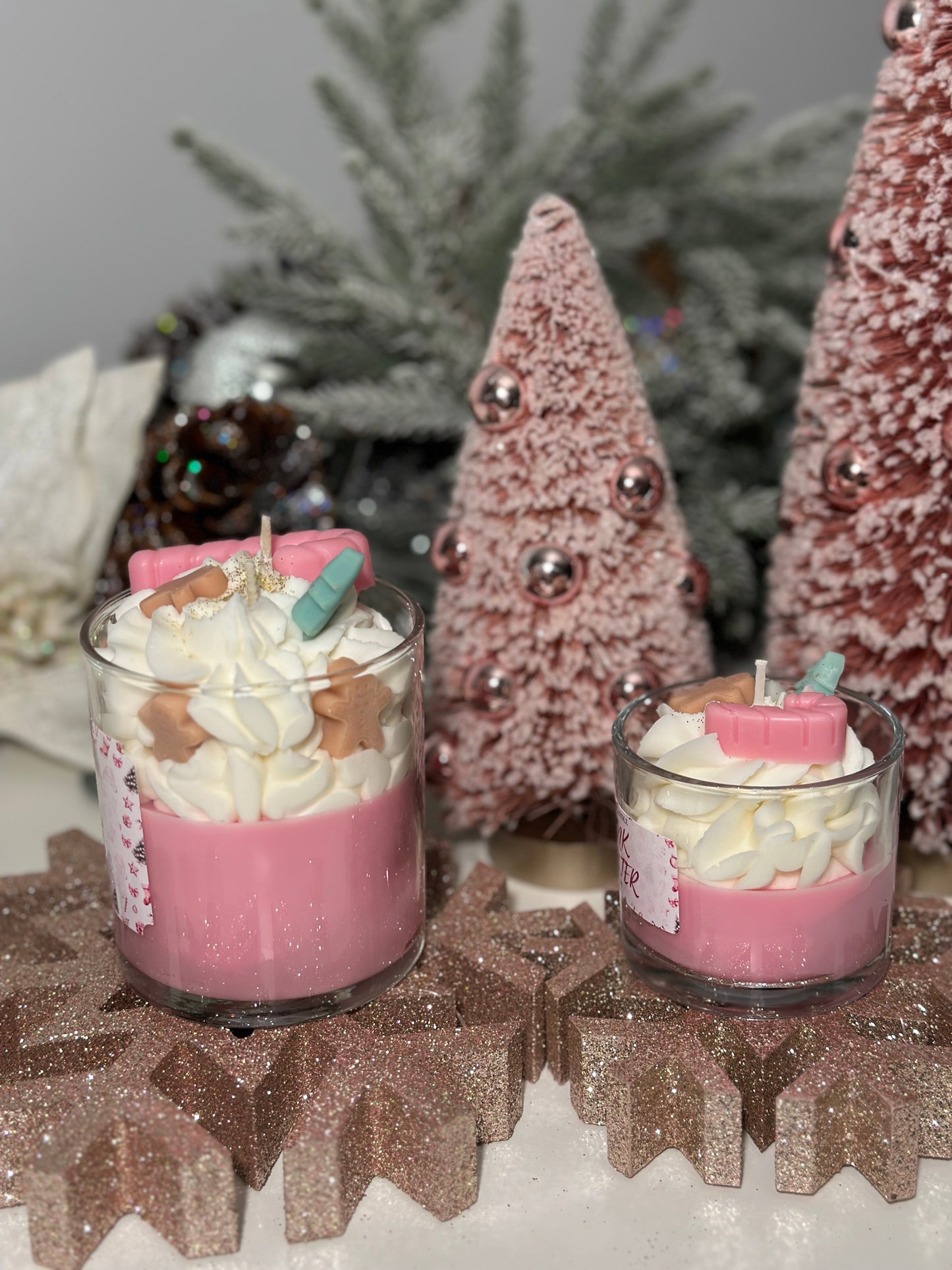 Pink Winter Candle – holiday gift & winter candle for every occasion - Sugar Candle
