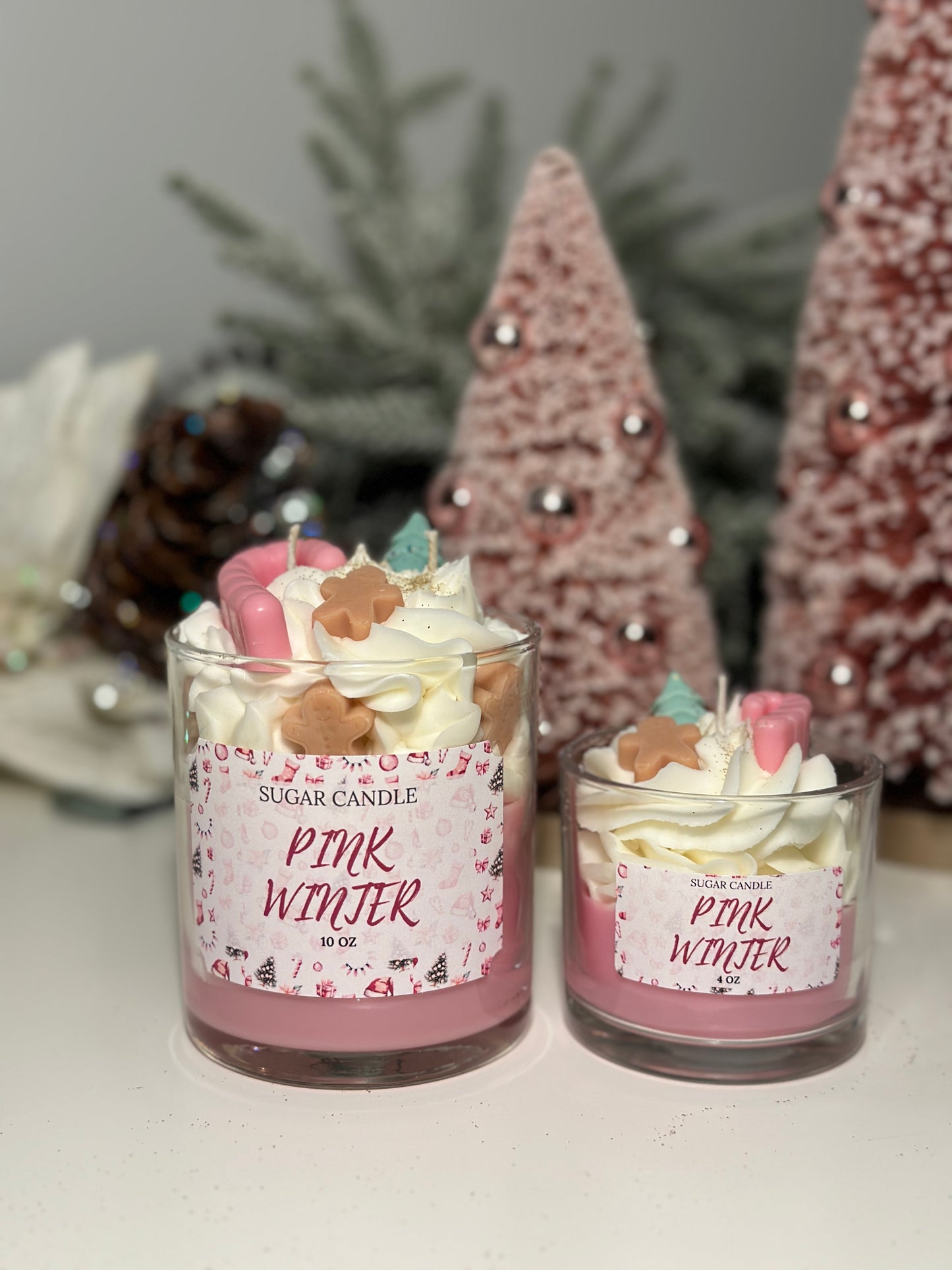 Pink Winter Candle – holiday gift & winter candle for every occasion - Sugar Candle