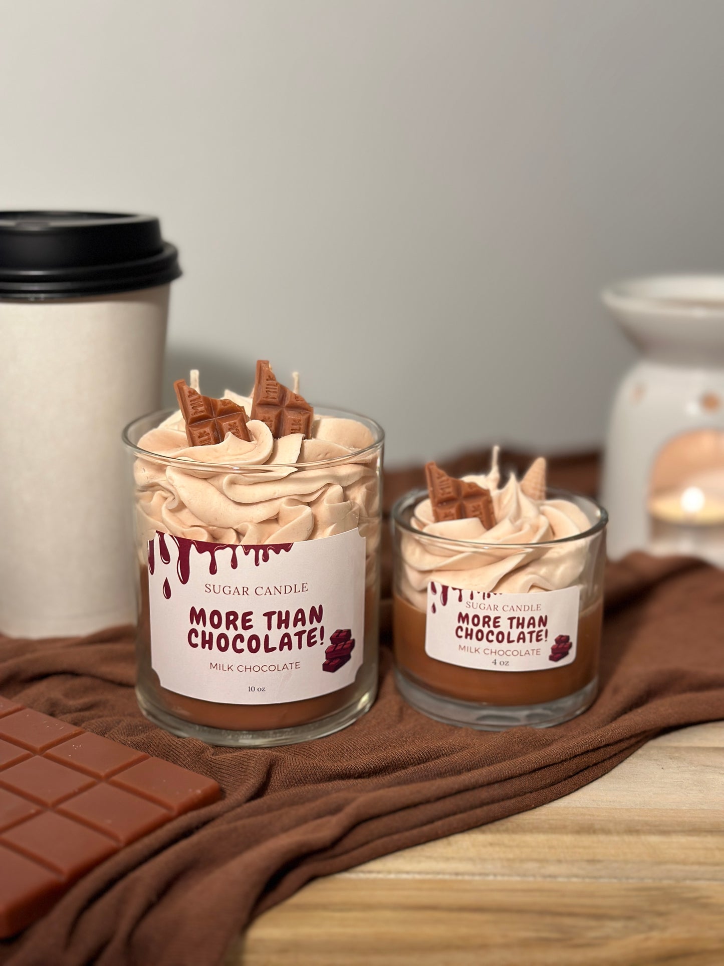 Whipped Cream Milk Chocolate Candle – Dessert Candle & Gift for Any Occasion - Sugar Candle