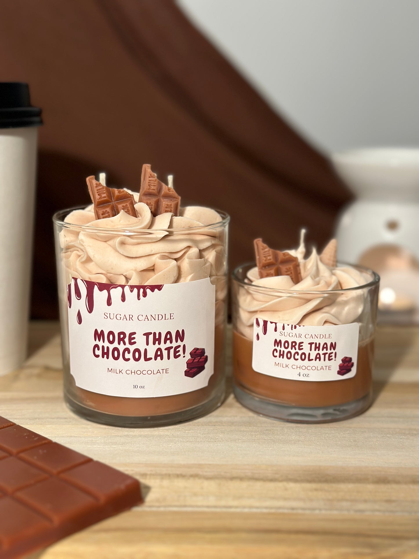 Whipped Cream Milk Chocolate Candle – Dessert Candle & Gift for Any Occasion - Sugar Candle