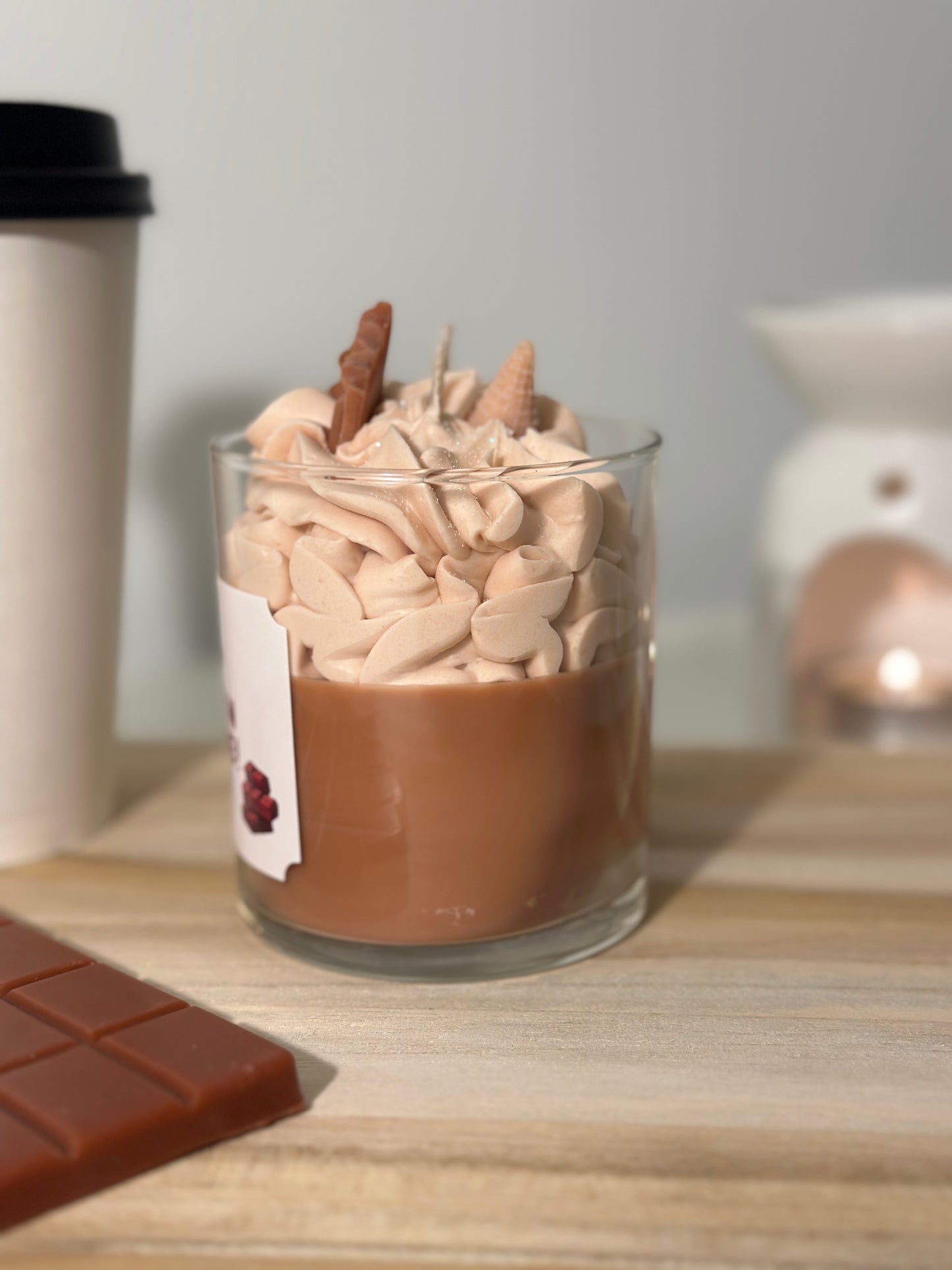 Whipped Cream Milk Chocolate Candle – Dessert Candle & Gift for Any Occasion - Sugar Candle
