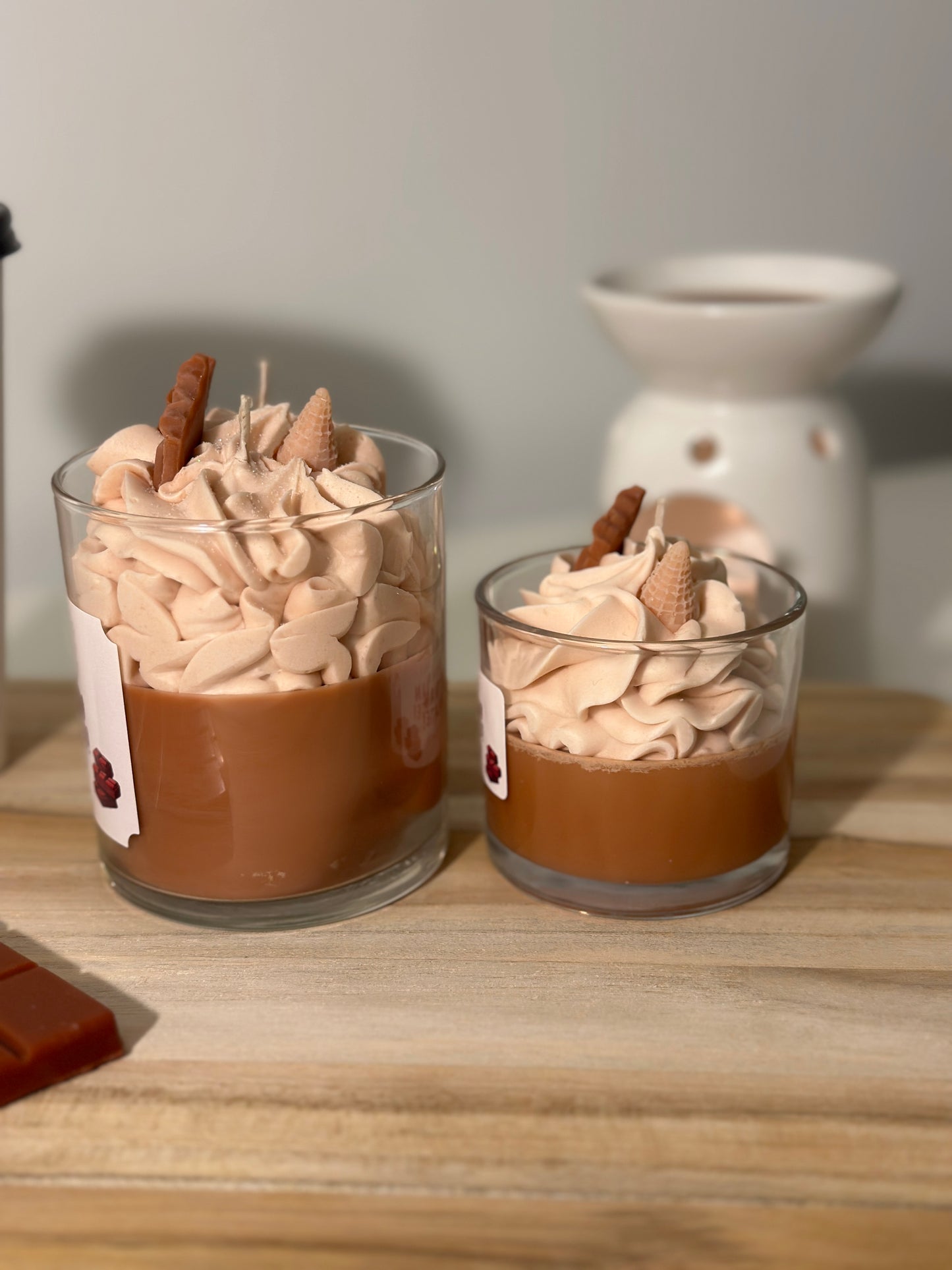 Whipped Cream Milk Chocolate Candle – Dessert Candle & Gift for Any Occasion - Sugar Candle