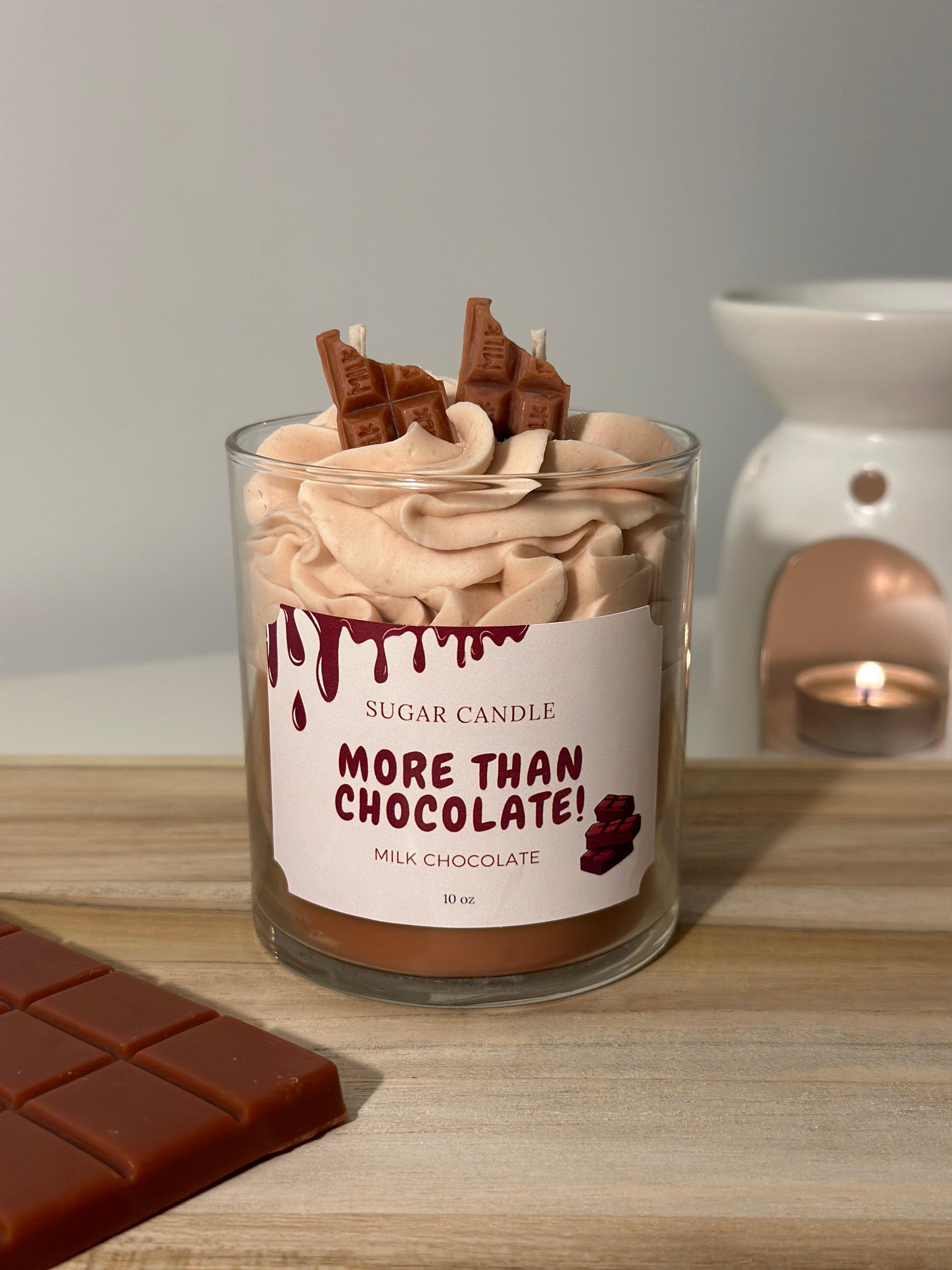 Whipped Cream Milk Chocolate Candle – Dessert Candle & Gift for Any Occasion - Sugar Candle