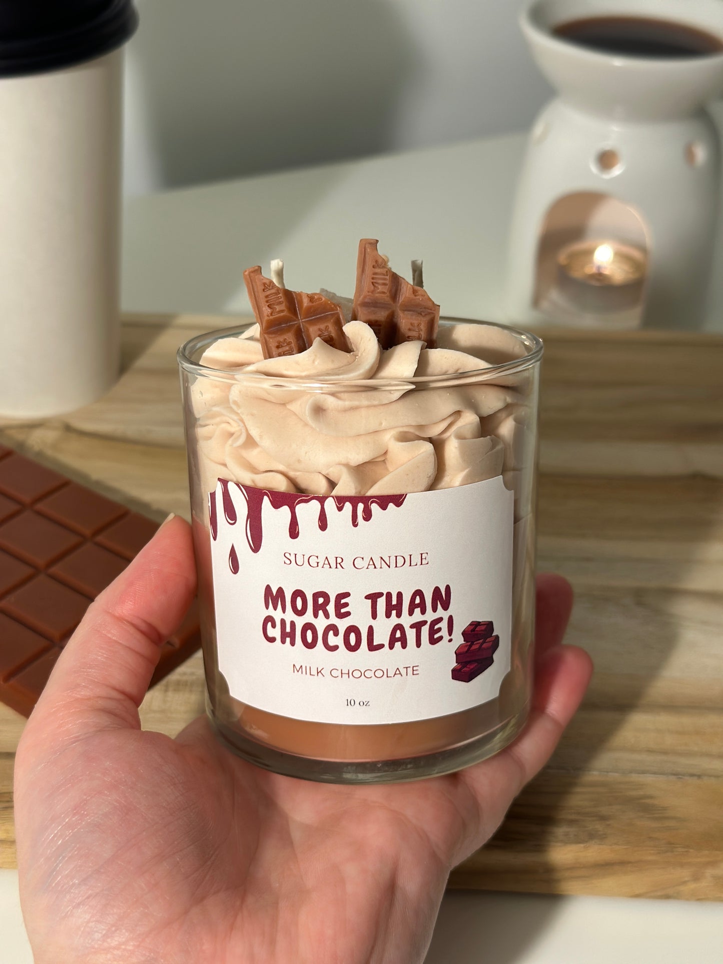 Whipped Cream Milk Chocolate Candle – Dessert Candle & Gift for Any Occasion - Sugar Candle