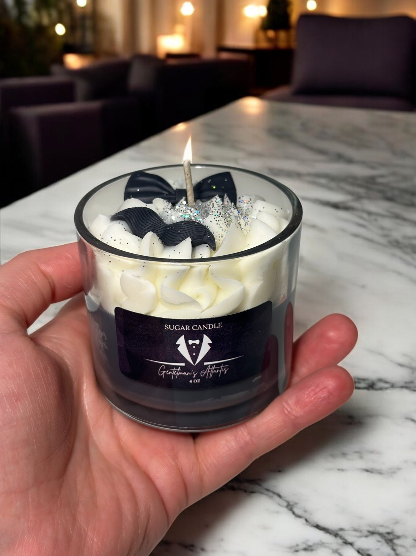 Gentlemen's Candle Atlantis Scented Soy Gift for Him & Her | Valentines Decor, Candle Favors, Birthday Wedding Gift, Valentine's Day Candle