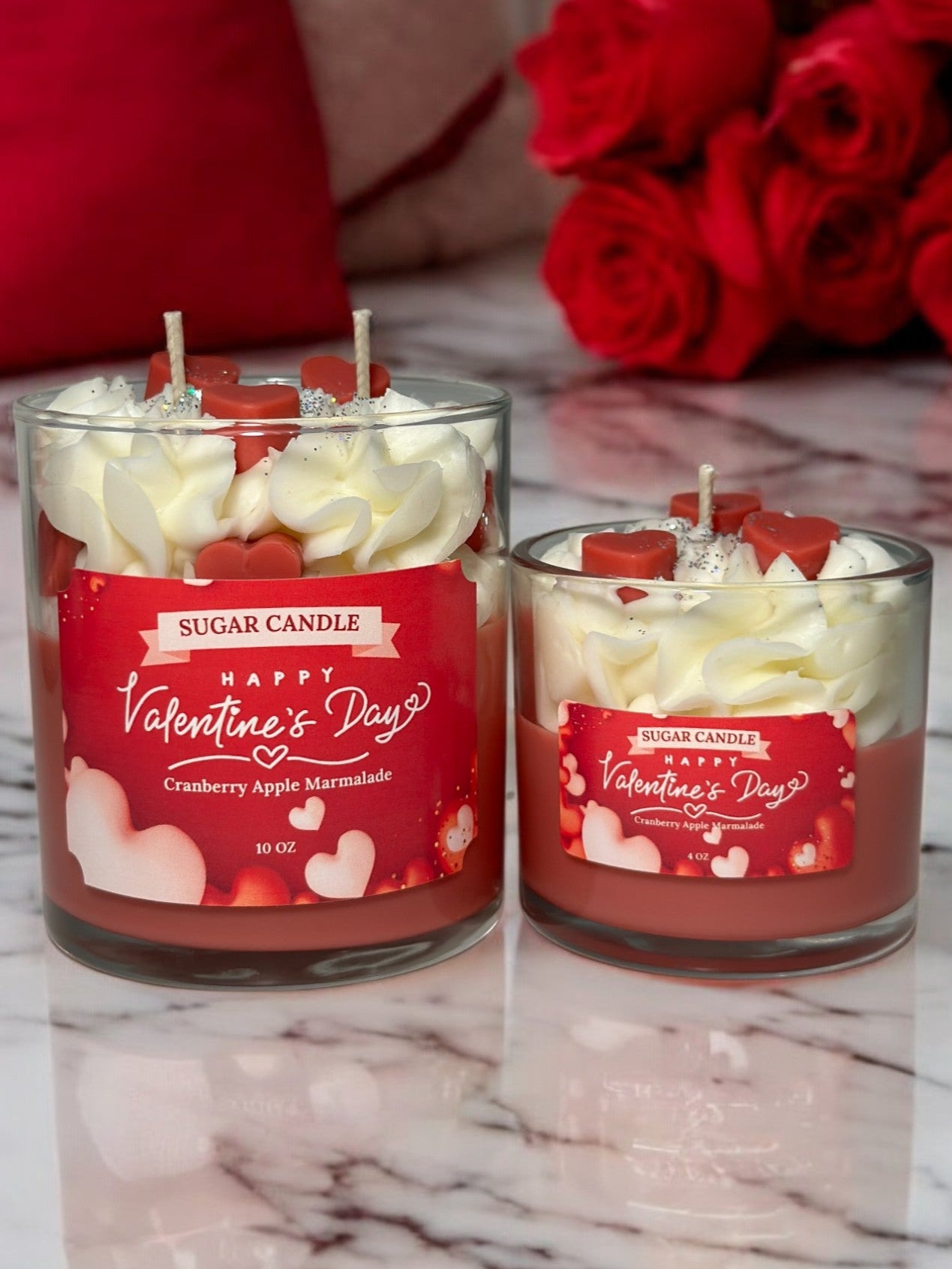 Valentine's Day Candle – romantic cranberry candle for gifts & decor ❤️🕯️ - Sugar Candle