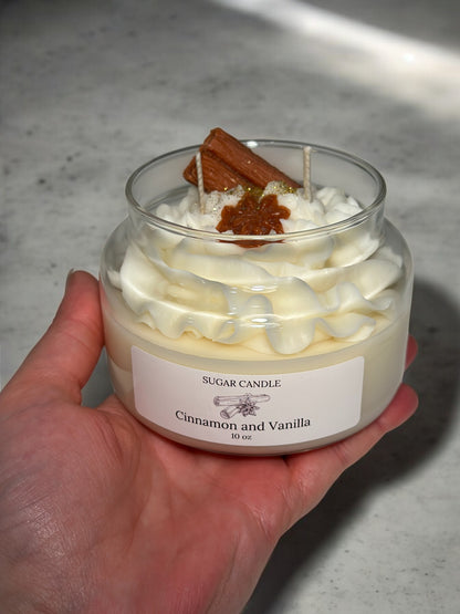Cinnamon Vanilla Whipped Candle – warm cinnamon scented candle for gifts & home decor - Sugar Candle
