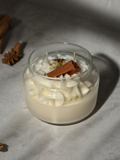 Cinnamon Vanilla Whipped Candle – warm cinnamon scented candle for gifts & home decor - Sugar Candle