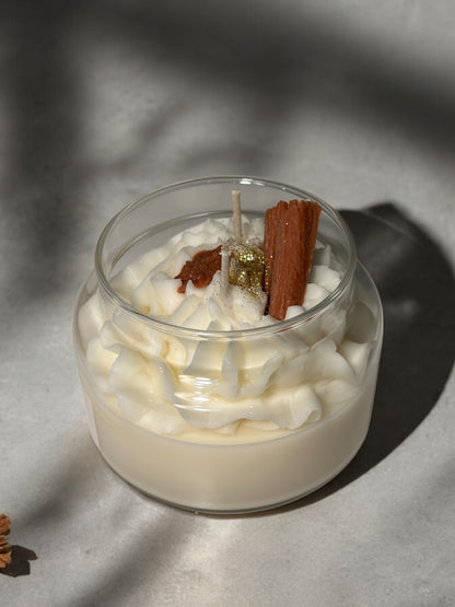 Cinnamon Vanilla Whipped Candle – warm cinnamon scented candle for gifts & home decor - Sugar Candle