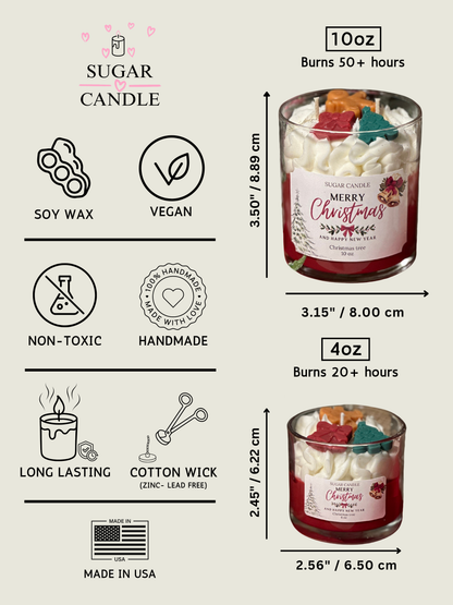 Merry Christmas Candle – Fraser Fir Soy Candle