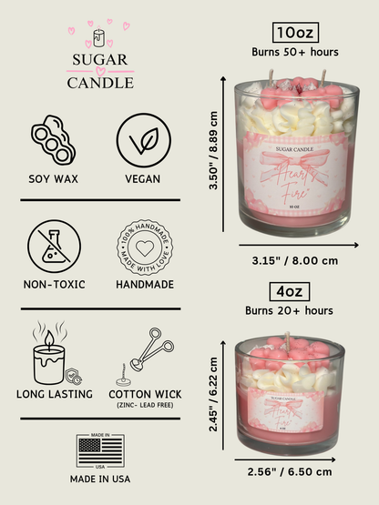 Hearts Fire Pink Candle – Strawberry Shortcake Soy Candle