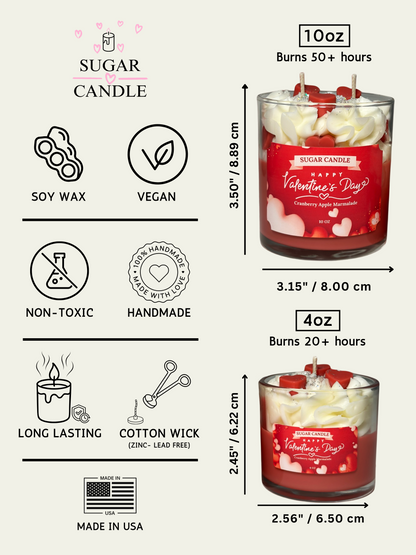 Valentine's Day Candle – Cranberry Apple Soy Candle
