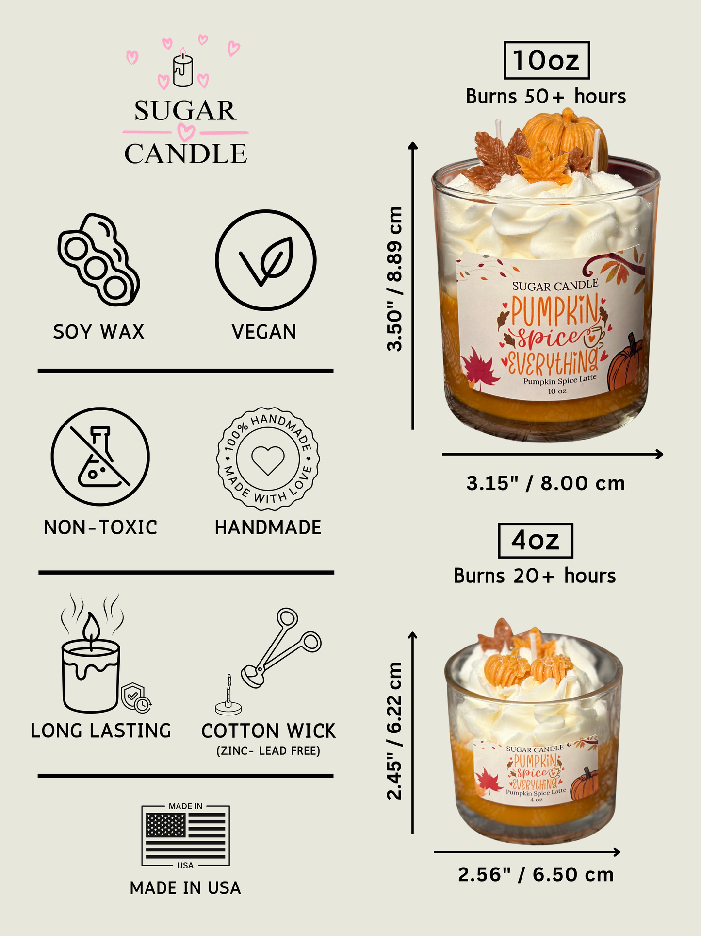 Pumpkin Spice Latte Candle – pumpkin scented fall candle & gift for any occasion
