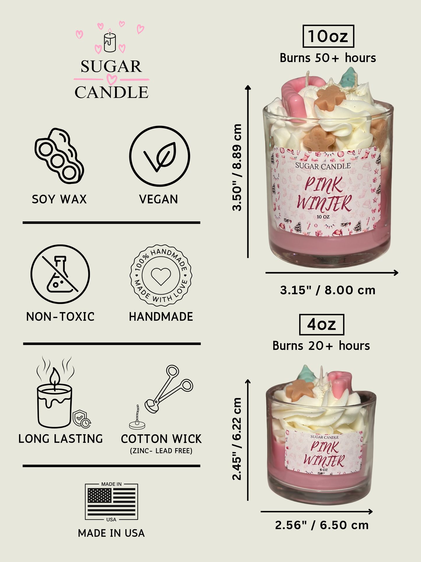 Pink Winter Candle – holiday gift & winter candle for every occasion