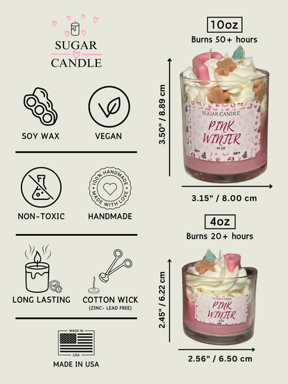 Pink Winter Candle – Gingerbread House Soy Candle