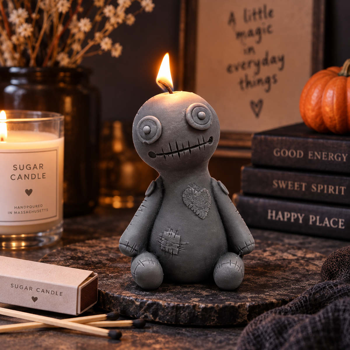 Voodoo Doll Candle – Blue Spruce Scented Handmade Candle