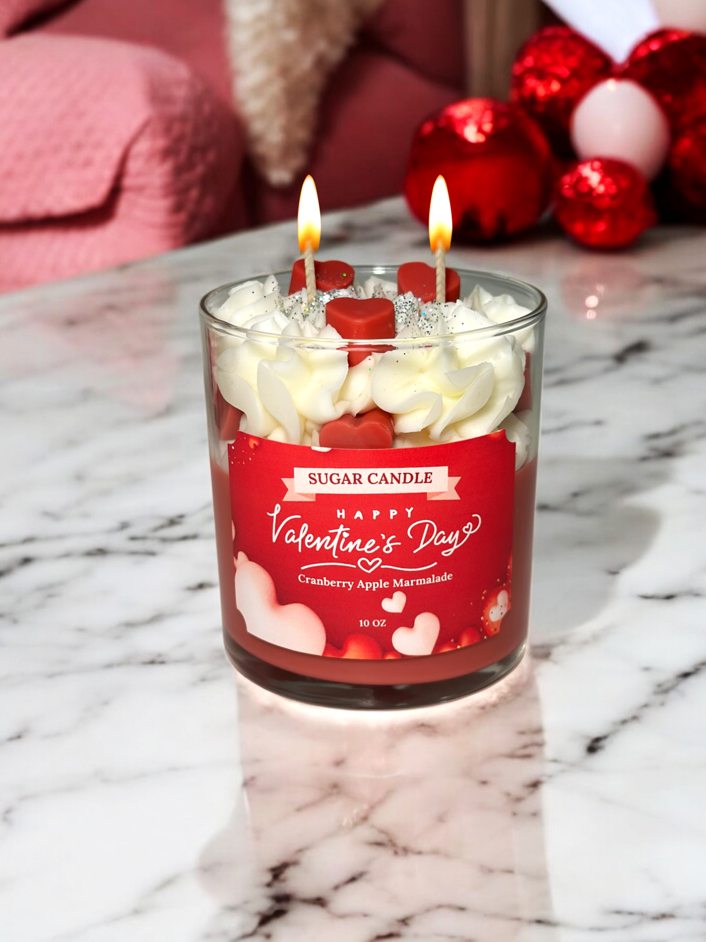 Valentine's Day Candle – romantic cranberry candle for gifts & decor ❤️🕯️