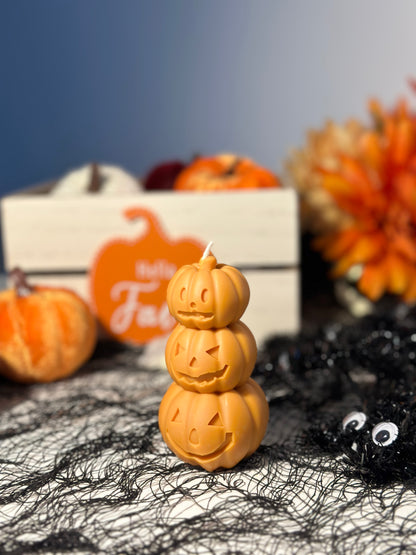 Stacked Pumpkin Candle – pumpkin scented fall candle & halloween gift - Sugar Candle