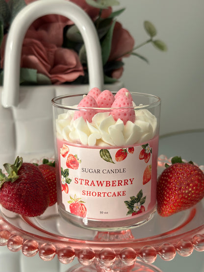 Strawberry Shortcake Candle – Dessert Candle & Gift for Her or Him - Sugar Candle