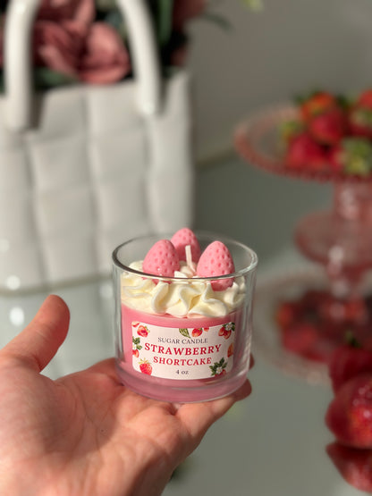 Strawberry Shortcake Candle – Dessert Candle & Gift for Her or Him - Sugar Candle