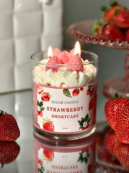 Strawberry Shortcake Candle – Dessert Candle & Gift for Her or Him - Sugar Candle