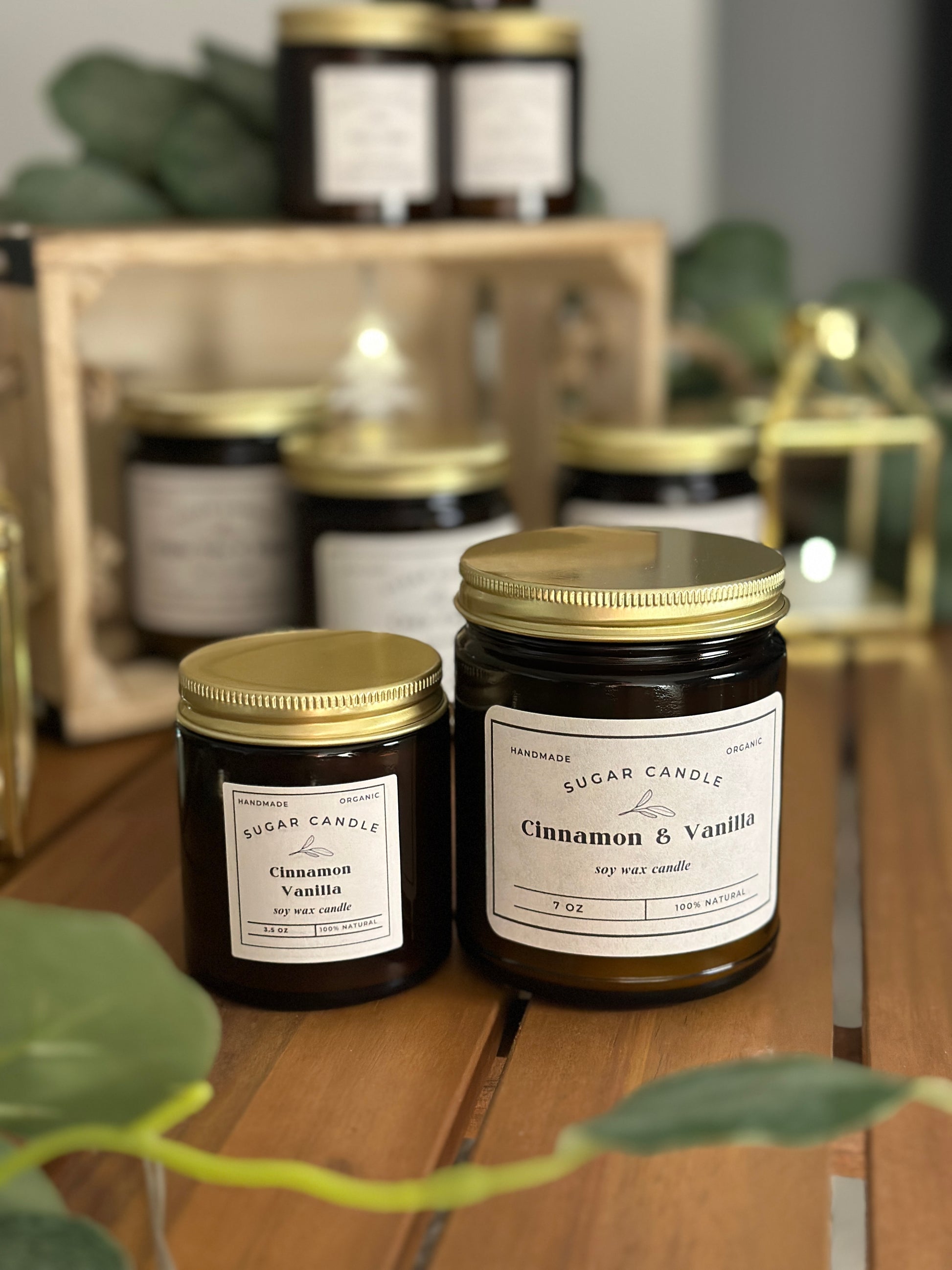 Amber Jar High Quality Soy Candles 7oz and 3 Scent Options - Sugar Candle