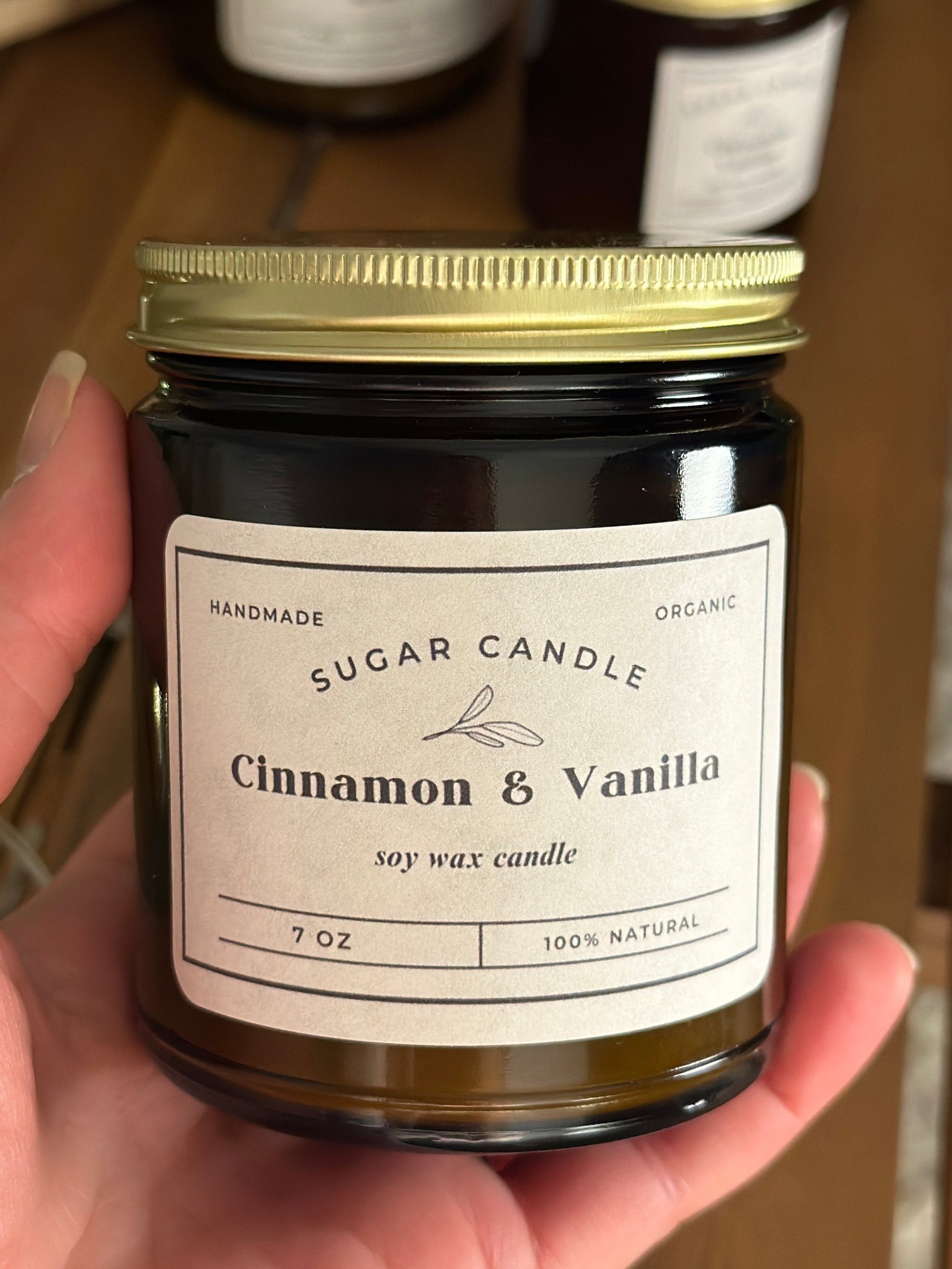 Amber Jar High Quality Soy Candles 7oz and 3 Scent Options - Sugar Candle