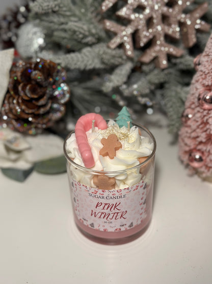 Pink Winter Candle – holiday gift & winter candle for every occasion - Sugar Candle