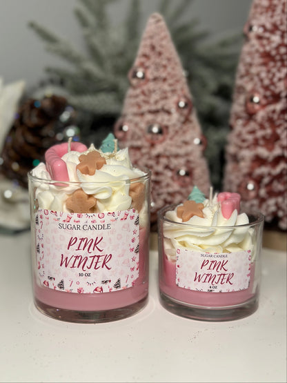 Pink Winter Candle – holiday gift & winter candle for every occasion - Sugar Candle