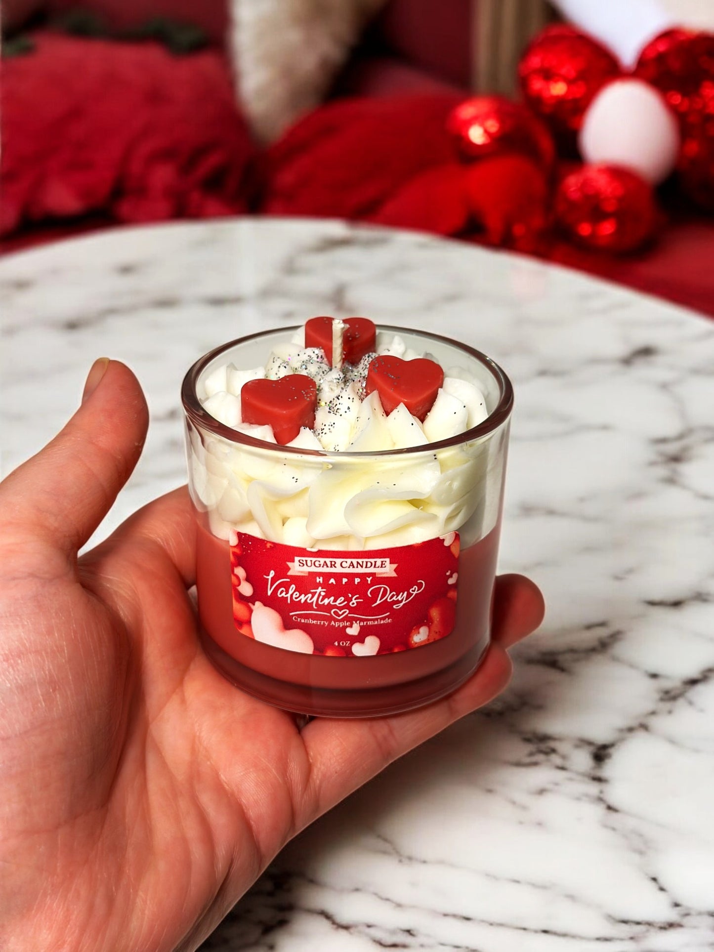 Valentine's Day Candle – romantic cranberry candle for gifts & decor ❤️🕯️