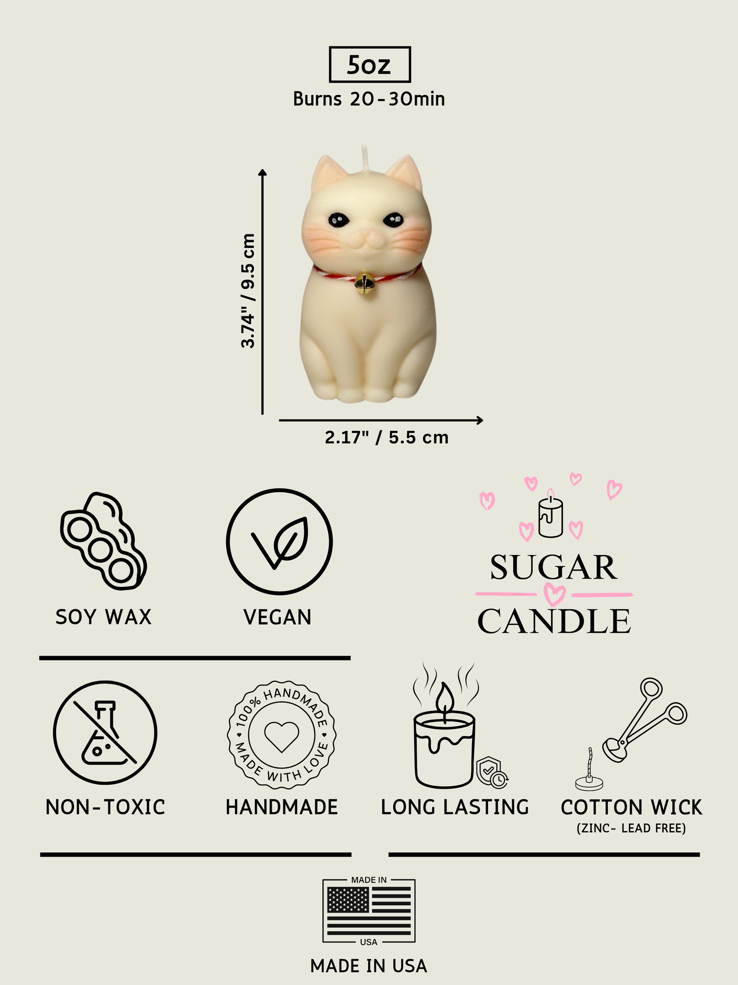 Cat Candle – decorative candle & holiday gift for cat lovers