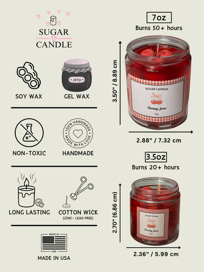 Cherry Jam Candle – Cherry-Scented Soy and Gel Wax Candle