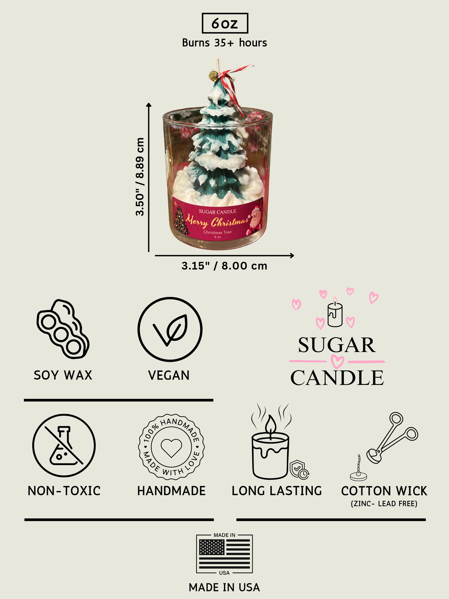 Christmas Tree Candle – festive holiday candle & Christmas gift for any occasion