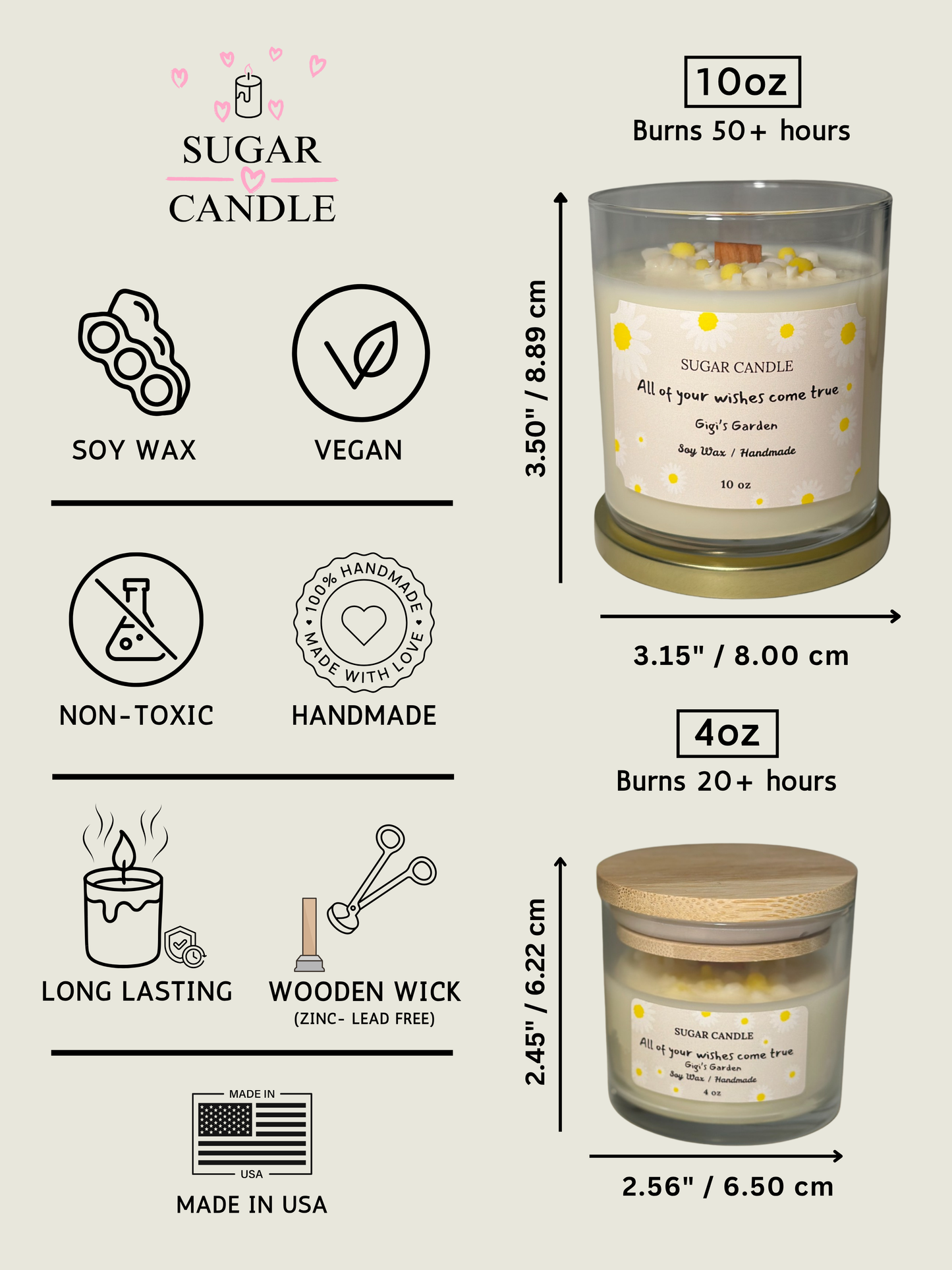 Daisy Flower Candle – floral scented candle & gift for any occasion