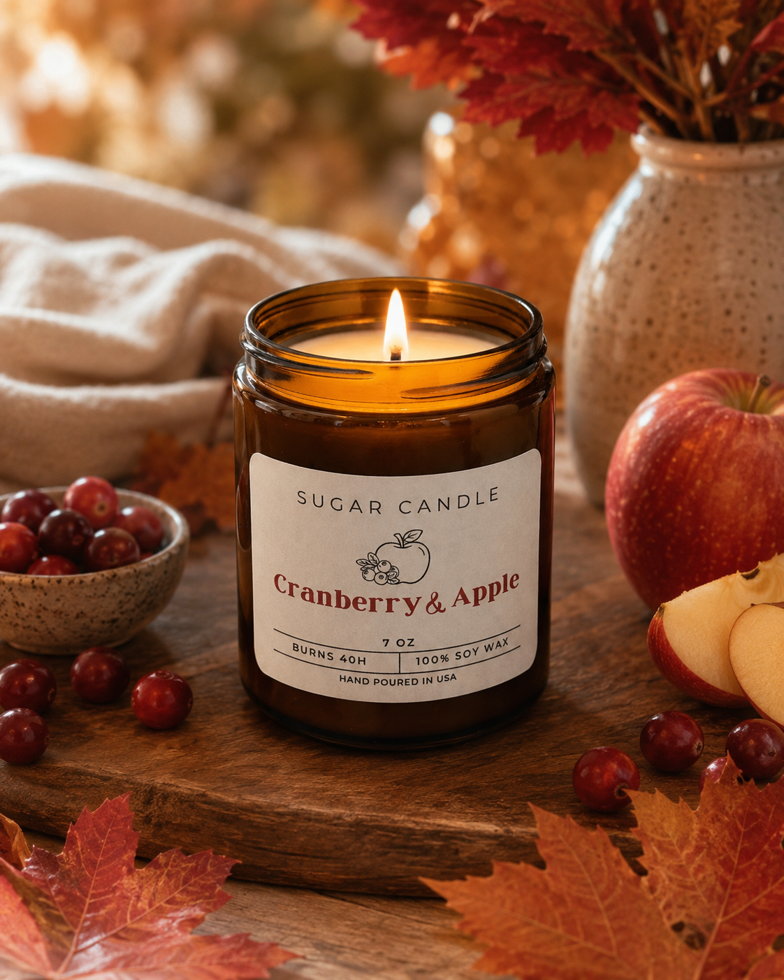 Amber Jar Soy Candle – 7 oz Scented Candle Collection
