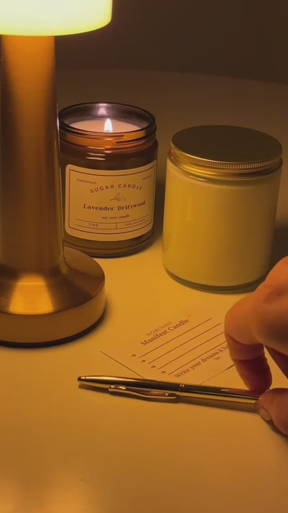 Manifest Candle – Intention Soy Candle with Optional Pen