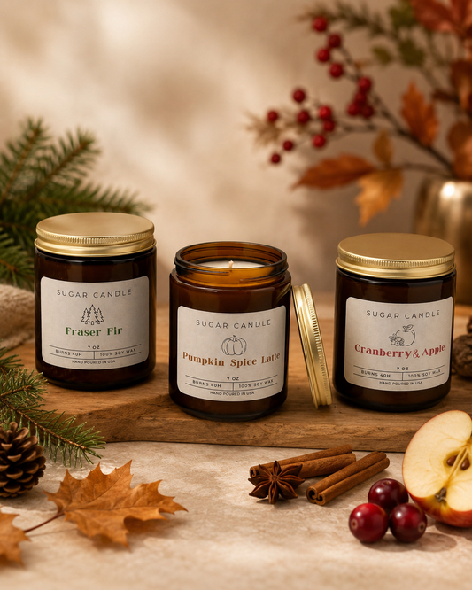 Amber Jar High Quality Soy Candles 7oz Non Toxic & Vegan